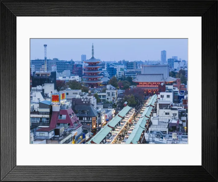 Framed Print : Japan, Honshu, Tokyo, Asakusa, Nakamise Shopping Street and Sensoji Temple aka Asakusa Framed Print : Japan, Honshu, Tokyo, Asakusa, Nakamise Shopping Street and Sensoji Temple aka Asakusa