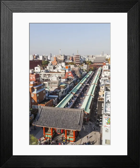 Framed Print : Japan, Honshu, Tokyo, Asakusa, Nakamise Shopping Street and Sensoji Temple aka Asakusa Framed Print : Japan, Honshu, Tokyo, Asakusa, Nakamise Shopping Street and Sensoji Temple aka Asakusa