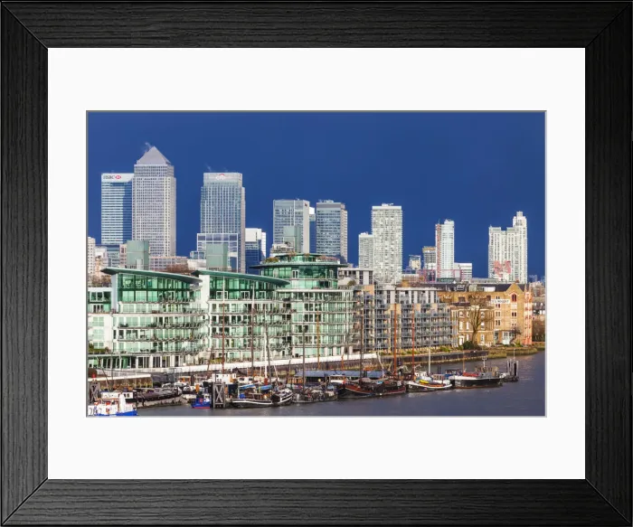 Framed Print : England, London, Canary Wharf and Docklands Skyline Framed Print : England, London, Canary Wharf and Docklands Skyline