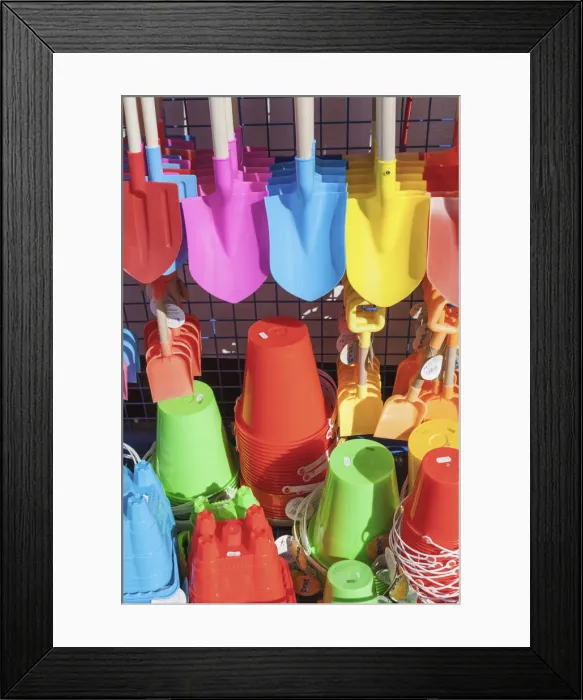 Framed Print : England, Dorset, Lyme Regis, Buckets and Spades Framed Print : England, Dorset, Lyme Regis, Buckets and Spades