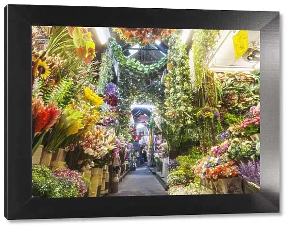 Thailand, Bangkok, Chatuchak Market, Shop Display of Artificial Flowers