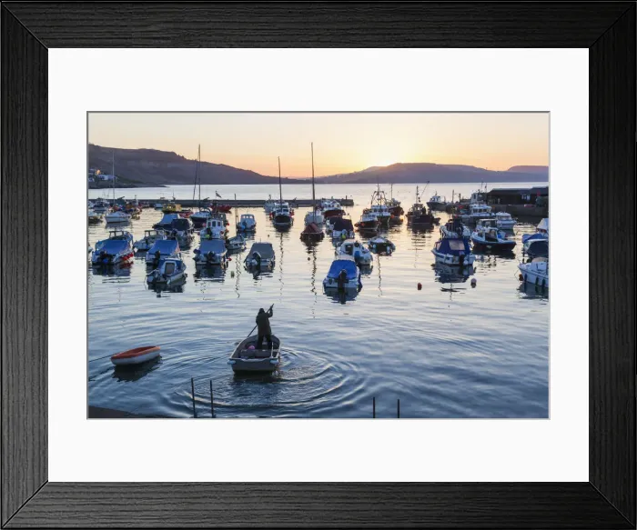 Framed Print : England, Dorset, Lyme Regis, The Harbour at Dawn Framed Print : England, Dorset, Lyme Regis, The Harbour at Dawn