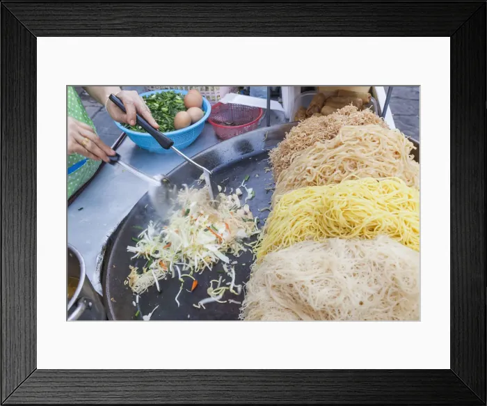 Framed Print : Thailand, Bangkok, Khaosan Road, Pad Thai Noodles Framed Print : Thailand, Bangkok, Khaosan Road, Pad Thai Noodles