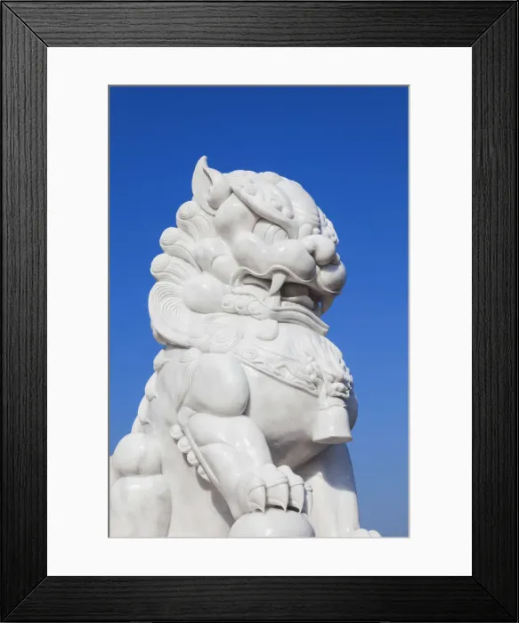 Framed Print : China, Hong Kong, Central, Chinese Lion Statue Framed Print : China, Hong Kong, Central, Chinese Lion Statue