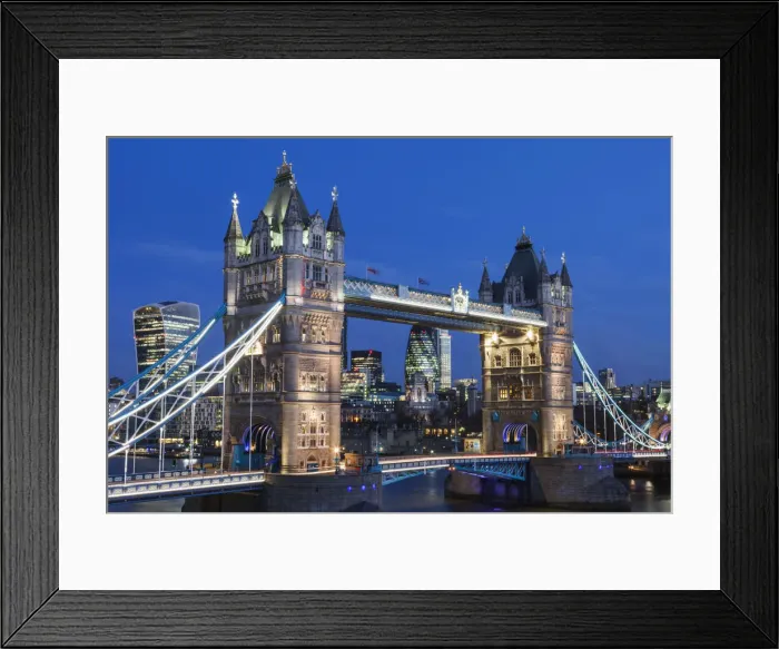 Framed Print : England, London, Tower Bridge and City Skyline Framed Print : England, London, Tower Bridge and City Skyline