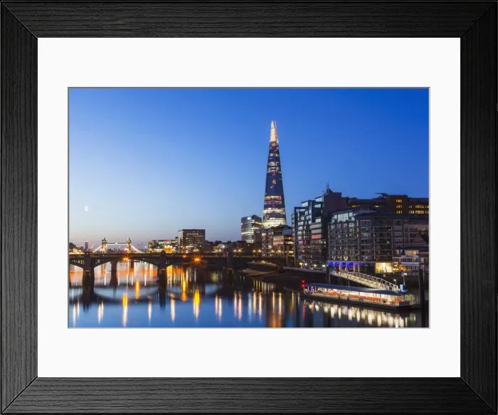 Framed Print : England, London, Thames River and London Skyline at Dawn Framed Print : England, London, Thames River and London Skyline at Dawn