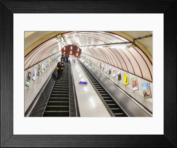 Framed Print : England, London, The Underground, Escalators Framed Print : England, London, The Underground, Escalators