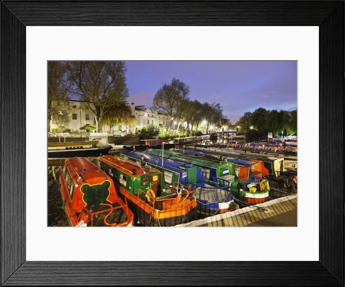 Framed Print : England, London, Little Venice, Canal Boats Framed Print : England, London, Little Venice, Canal Boats