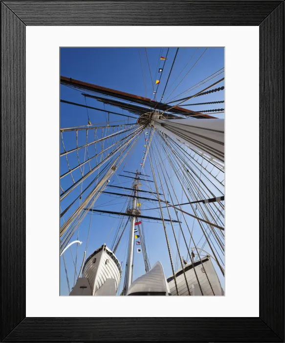 Framed Print : England, London, Greenwich, Cutty Sark, Ships Masts
