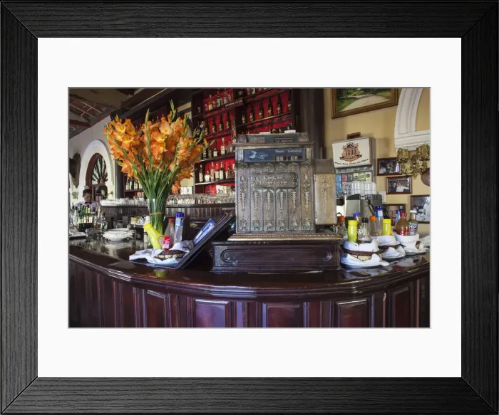 Framed Print : Cuba, Camaguey, Camaguey Province, Plaza San Juan de Dios, Restaurant / bar Framed Print : Cuba, Camaguey, Camaguey Province, Plaza San Juan de Dios, Restaurant / bar