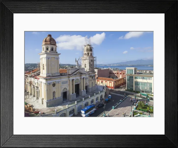 Framed Print : Cuba, Santiago de Cuba Province, Santiago de Cuba, Parque Cespedes (main city square) Framed Print : Cuba, Santiago de Cuba Province, Santiago de Cuba, Parque Cespedes (main city square)