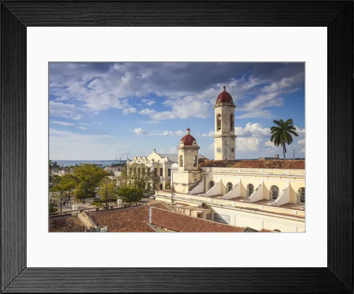 Framed Print : Cuba, Cienfuegos, Parque Marti, View of Catedral de la Purisima Concepcion, in