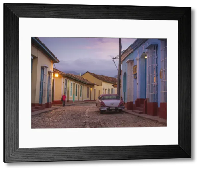 Framed Print : Cuba, Trinidad, Classic American car in historical center Framed Print : Cuba, Trinidad, Classic American car in historical center