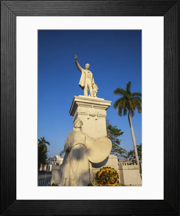 Framed Print : Cuba, Cienfuegos, Parque Marti, Marble statue of Jose Marti - a Cuban Framed Print : Cuba, Cienfuegos, Parque Marti, Marble statue of Jose Marti - a Cuban