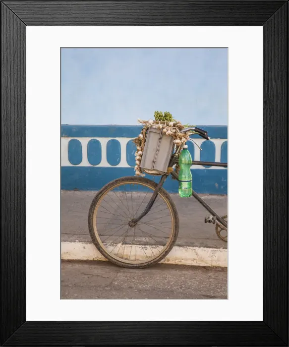 Framed Print : Cuba, Trinidad, Garlic on bike