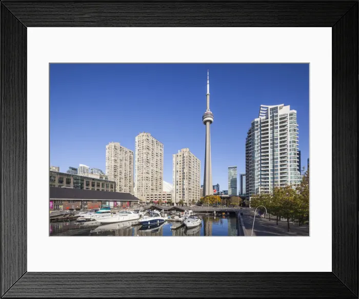 Framed Print : Canada, Ontario, Toronto, Harbourfront, CN Tower, morning Framed Print : Canada, Ontario, Toronto, Harbourfront, CN Tower, morning