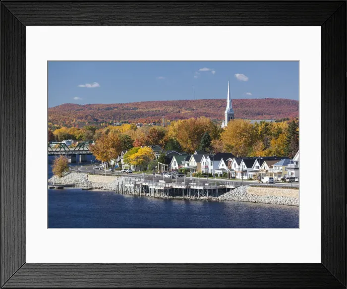 Framed Print : Canada, Quebec, Hull-Gatineau, town view along the Ottowa River, autumn Framed Print : Canada, Quebec, Hull-Gatineau, town view along the Ottowa River, autumn