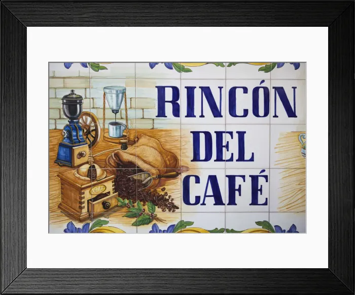 Framed Print : Cuba, Havana, Havana Vieja, tilework detail, cafe Framed Print : Cuba, Havana, Havana Vieja, tilework detail, cafe