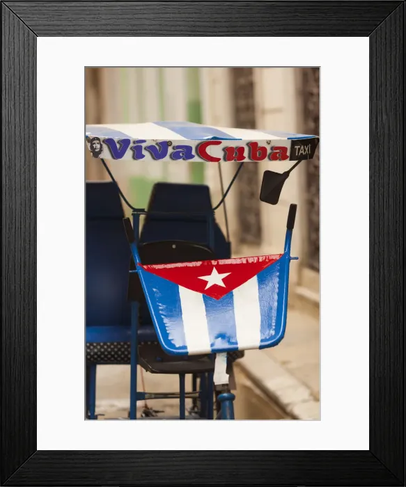 Framed Print : Cuba, Havana, Havana Vieja, pedal taxi