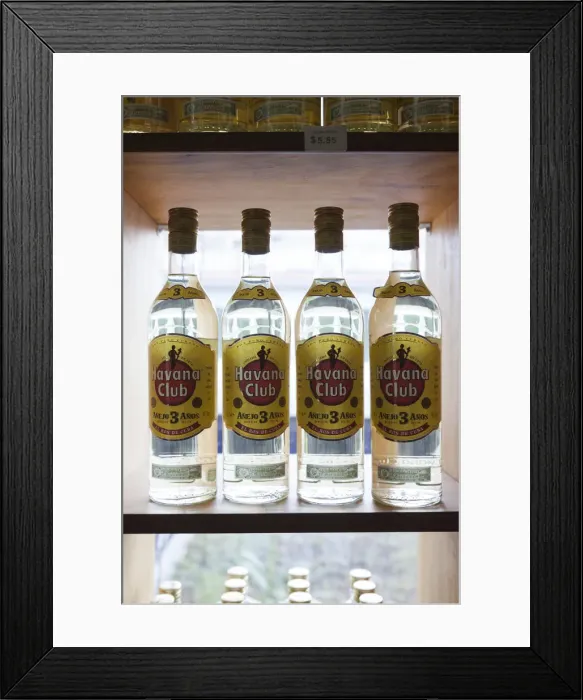 Framed Print : Cuba, Pinar del Rio Province, Pinar del Rio, Cuban-made Havana Club rum Framed Print : Cuba, Pinar del Rio Province, Pinar del Rio, Cuban-made Havana Club rum