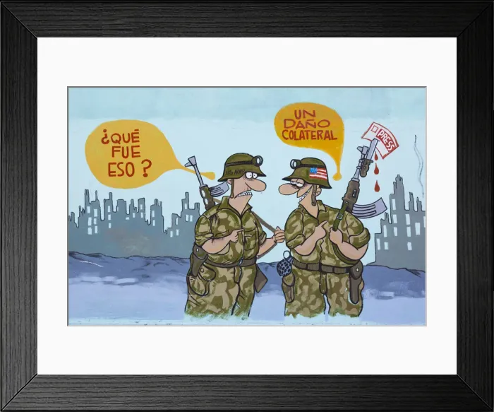 Framed Print : Cuba, Santa Clara Province, Santa Clara, anti-US mural on the Carretera Central