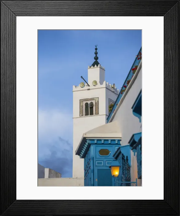 Framed Print : Tunisia, Sidi Bou Said, Sidi Bou Said Mosque