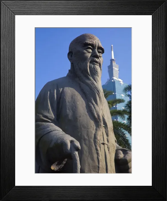 Framed Print : Taiwan, Taipei, Statue of Sun Yat Sen with Taipei 101 in background Framed Print : Taiwan, Taipei, Statue of Sun Yat Sen with Taipei 101 in background