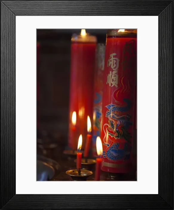 Framed Print : Taiwan, Taipei, Candles burning at Bao-an Temple Framed Print : Taiwan, Taipei, Candles burning at Bao-an Temple