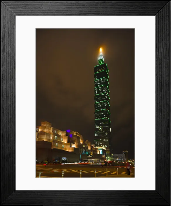 Framed Print : Taiwan, Taipei, Taipei World Trade Center and Taipei 101 at night Framed Print : Taiwan, Taipei, Taipei World Trade Center and Taipei 101 at night