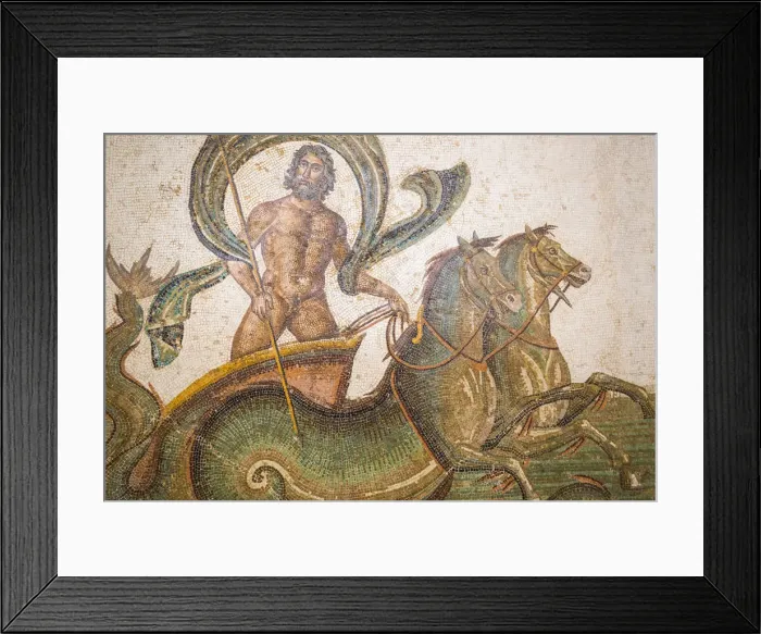 Framed Print : Tunisia, Sousse, Archaeological museum, Mosaic depicting neptune, God of Sea stands Framed Print : Tunisia, Sousse, Archaeological museum, Mosaic depicting neptune, God of Sea stands
