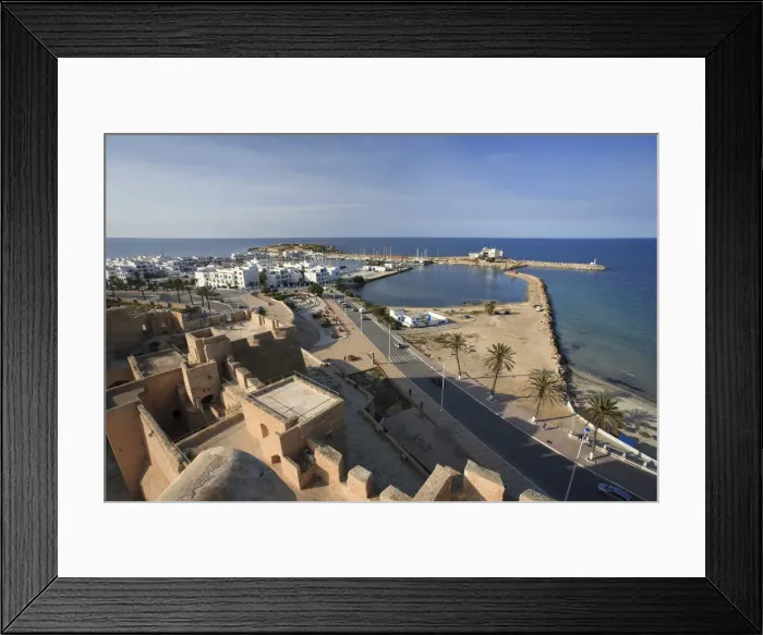 Framed Print : Africa, Tunisia, Monastir, view from ramparts of Ribat Fort Framed Print : Africa, Tunisia, Monastir, view from ramparts of Ribat Fort