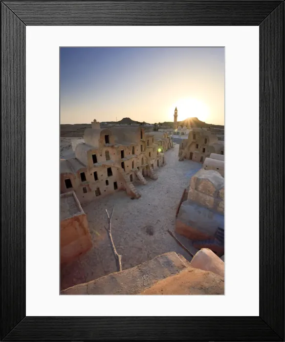Framed Print : Africa, Tunisia, Tataouine, Ksar Ouled Soltane (fortified granary consisting of ghorfas