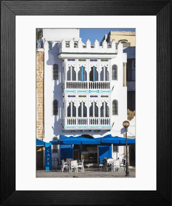 Framed Print : Tunisia, Bizerte, Cafe at The old port Framed Print : Tunisia, Bizerte, Cafe at The old port