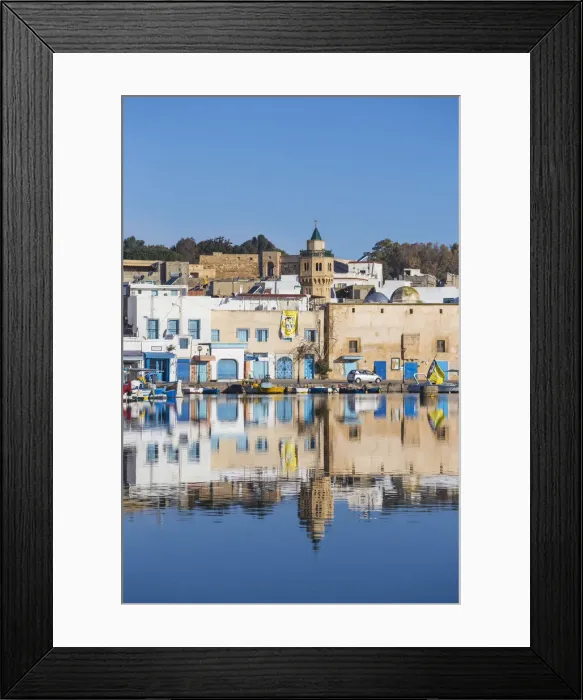 Framed Print : Tunisia, Bizerte, The Old Port and Kasbah mosque Framed Print : Tunisia, Bizerte, The Old Port and Kasbah mosque