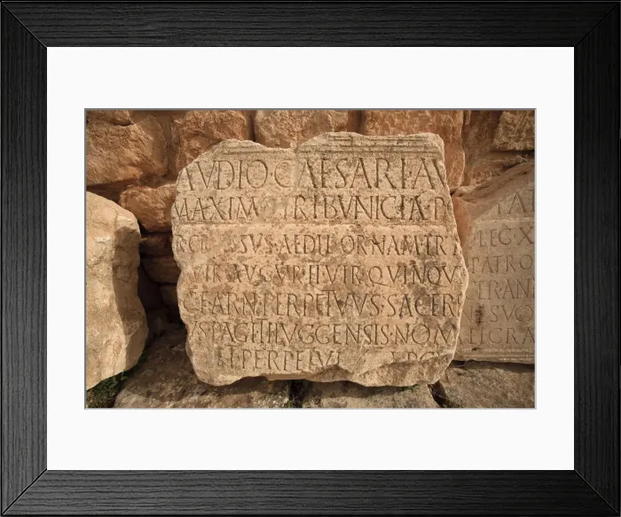 Framed Print : Africa, Tunisia, Dougga, Roman Ruins (UNESCO World Heritage Site)