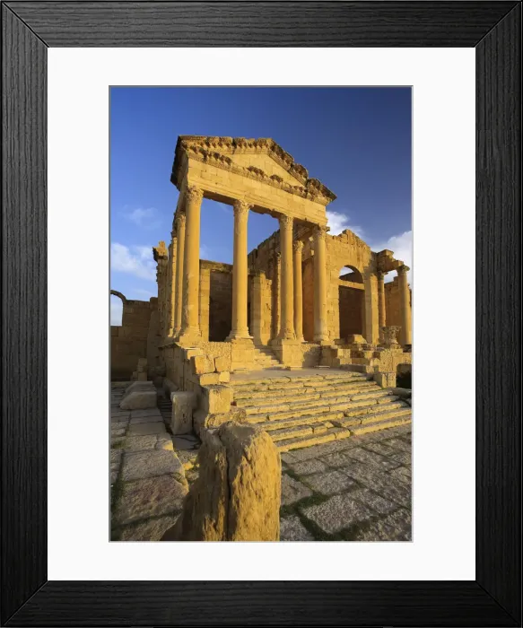 Framed Print : Africa, Tunisia, Sbeitla (Sufetula), Roman Ruins, Temple of Jupiter Framed Print : Africa, Tunisia, Sbeitla (Sufetula), Roman Ruins, Temple of Jupiter