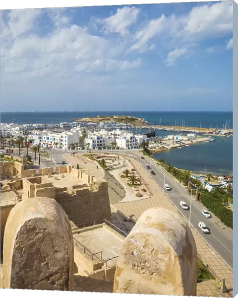 Tunisia, Monastir, View towards marina from Fort