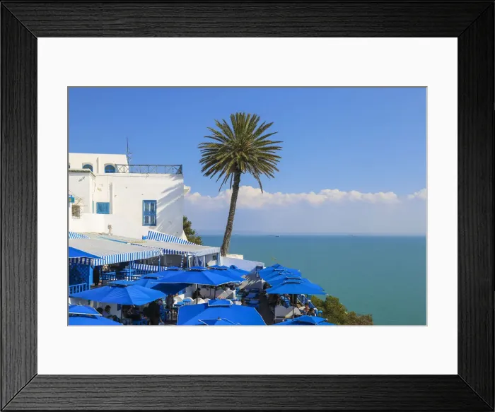 Framed Print : Tunisia, Sidi Bou Said, Cafe des Delices, also called Cafe Sidi Chabaane Framed Print : Tunisia, Sidi Bou Said, Cafe des Delices, also called Cafe Sidi Chabaane