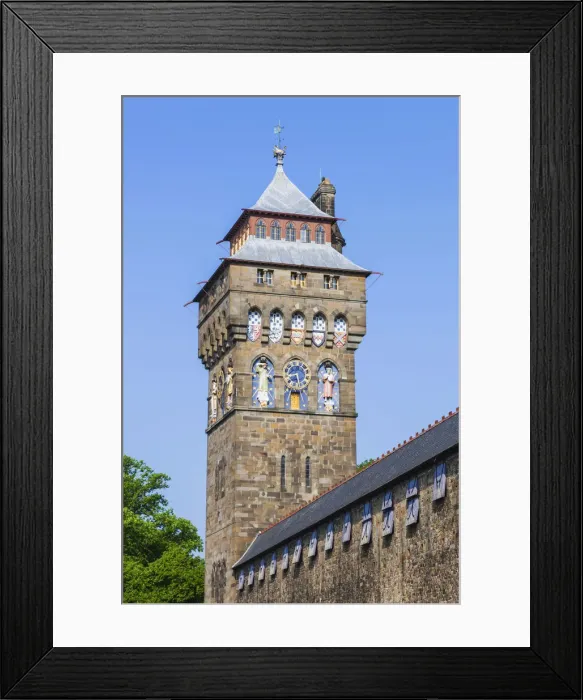 Framed Print : Wales, Cardiff, Cardiff Castle, Clock Tower Framed Print : Wales, Cardiff, Cardiff Castle, Clock Tower