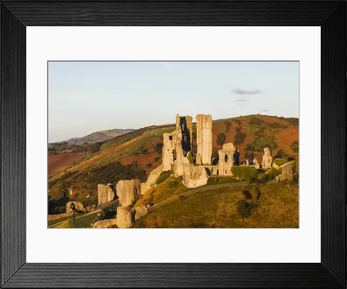 Framed Print : England, Dorset, Corfe Castle Framed Print : England, Dorset, Corfe Castle