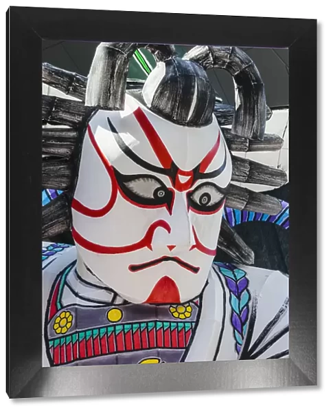 Japan, Honshu, Tokyo, Asakusa, Nebuta Festival, Giant Kabuki Actor Face