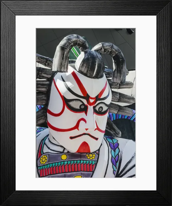 Framed Print : Japan, Honshu, Tokyo, Asakusa, Nebuta Festival, Giant Kabuki Actor Face Framed Print : Japan, Honshu, Tokyo, Asakusa, Nebuta Festival, Giant Kabuki Actor Face