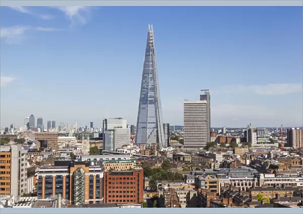England, London, View of Southwark and The Shard from Tate Modern