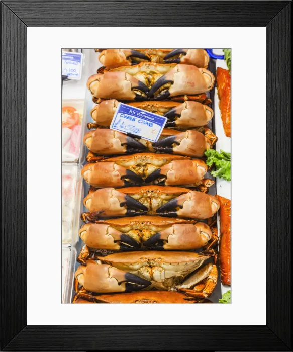 Framed Print : England, East Sussex, Hastings, Fish Shop Display of Crabs Framed Print : England, East Sussex, Hastings, Fish Shop Display of Crabs