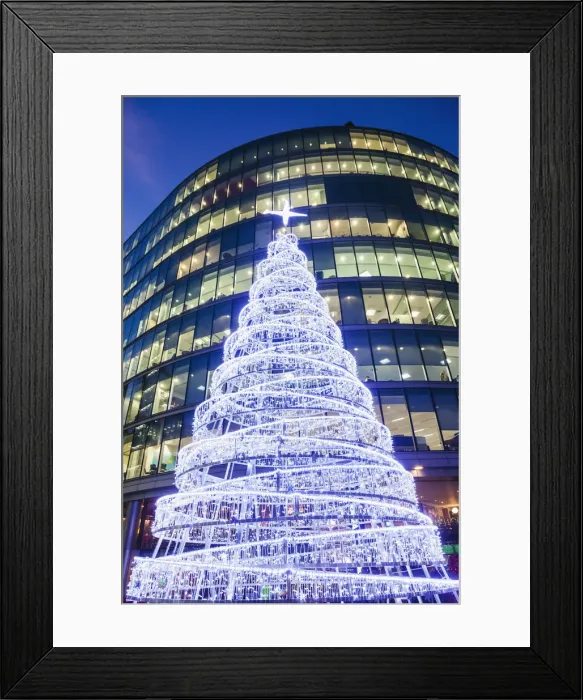 Framed Print : England, London, Southwark, More London Riverside, Christmas Tree