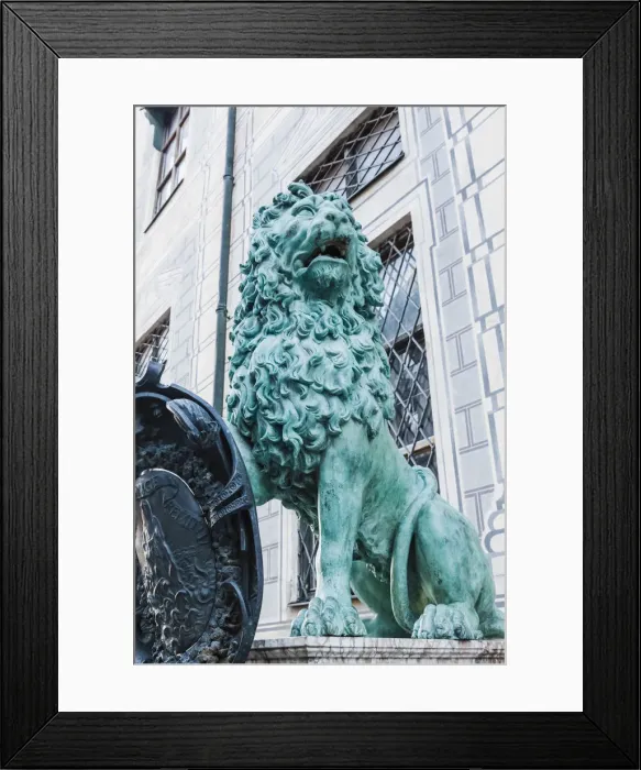 Framed Print : Germany, Bavaria, Munich, Lion Statue at The Residence Entrance Framed Print : Germany, Bavaria, Munich, Lion Statue at The Residence Entrance