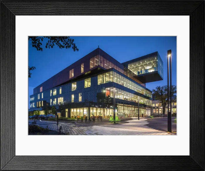 Framed Print : Canada, Nova Scotia, Halifax, Halifax Central Library, b. 2014, exterior, dusk