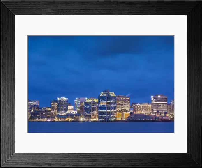Framed Print : Canada, Nova Scotia, Halifax, Halifax city skyline from Dartmouth, dusk Framed Print : Canada, Nova Scotia, Halifax, Halifax city skyline from Dartmouth, dusk