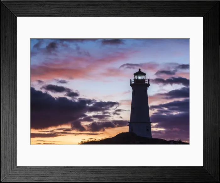 Framed Print : Canada, Nova Scotia, Louisbourg, Louisbourg LIghthouse, dusk Framed Print : Canada, Nova Scotia, Louisbourg, Louisbourg LIghthouse, dusk