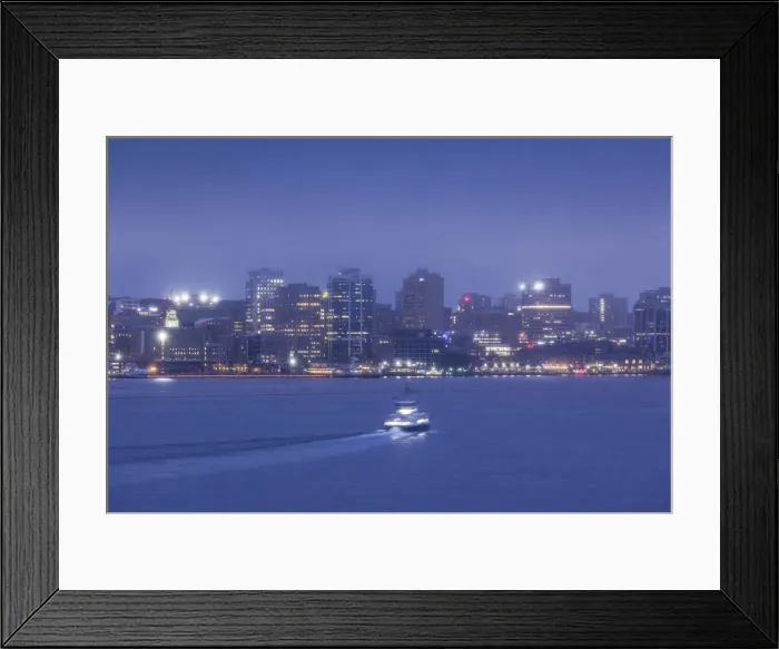 Framed Print : Canada, Nova Scotia, Halifax, Halifax city skyline from Dartmouth, dawn